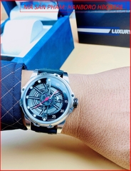 dong-ho-nam-hanboro-automatic-mat-tron-silver-day-sillicone-timesstore-vn