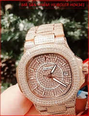 dong-ho-nam-huboler-tua-patek-automatic-mat-tron-day-kim-loai-full-da-swarovski-rose-gold-chinh-hang-dep-gia-re-timesstore-vn