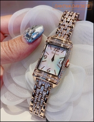Đồng hồ Nữ Davena Mặt Chữ Nhật Full Swarovski Vàng Gold