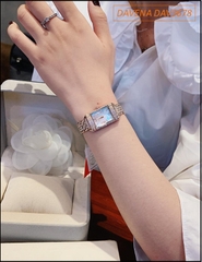 Đồng hồ Nữ Davena Mặt Chữ Nhật Full Swarovski Vàng Gold