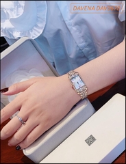 Đồng hồ Nữ Davena Mặt Chữ Nhật Full Swarovski Vàng Gold