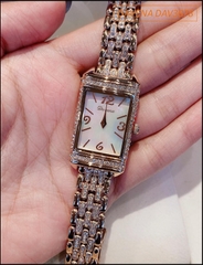 Đồng hồ Nữ Davena Mặt Chữ Nhật Full Swarovski Vàng Gold