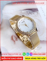 dong-ho-nu-guess-chelsea-mat-trang-day-mesh-luoi-vang-gold-timesstore-vn