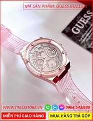 dong-ho-nu-guess-eco-friendly-mat-tron-day-silicone-hong-trong-suot-timesstore-vn