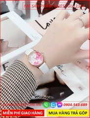 Đồng hồ Nữ Guess Floral Họa Tiết Cánh Hoa Đào Dây Da Trắng