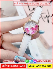Đồng hồ Nữ Guess Floral Họa Tiết Cánh Hoa Đào Dây Da Trắng
