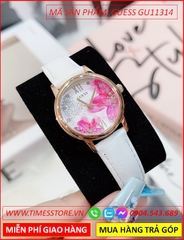 Đồng hồ Nữ Guess Floral Họa Tiết Cánh Hoa Đào Dây Da Trắng