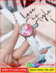 Đồng hồ Nữ Guess Floral Họa Tiết Cánh Hoa Đào Dây Da Trắng