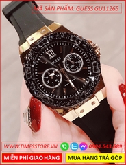dong-ho-nu-guess-rose-gold-luxury-day cao-su-den-chinh-hang-dep-timesstore-vn