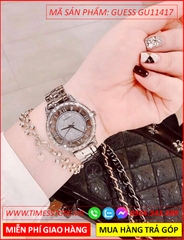 dong-ho-nu-guess-mat-so-la-ma-dinh-da-day-kim-loai-silver-timesstore-vn
