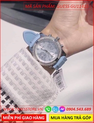 dong-ho-nu-guess-tua-hublot-mat-dinh-da-day-silicone-xanh-timesstore-vn