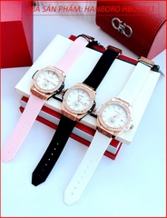 dong-ho-nu-hanboro-mat-tron-rose-gold-hinh-hoa-cuc-day-silicone-timesstore-vn