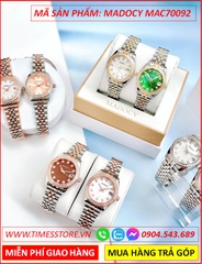 dong-ho-nu-madocy-tua-rolex-mat-xanh-la-day-demi-timesstore-vn