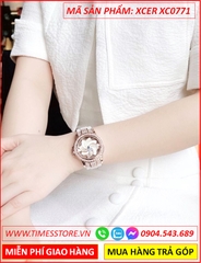 dong-ho-nu-xcer-mat-xoay-dinh-da-rose-gold-day-silicone-trang-timesstore-vn