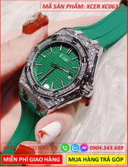 dong-ho-nu-xcer-tua-hublot-da-swarovski-day-cao-su-xanh-timesstore-vn