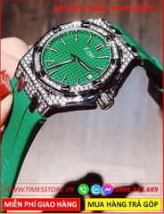 dong-ho-nu-xcer-tua-hublot-da-swarovski-day-cao-su-xanh-timesstore-vn