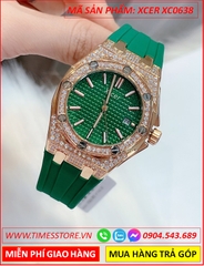 dong-ho-nu-xcer-tua-hublot-da-swarovski-rose-gold-day-cao-su-xanh-timesstore-vn