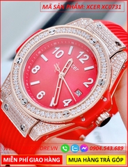 dong-ho-nu-xcer-tua-hublot-dinh-da-rose-gold-day-silicone-do-timesstore-vn