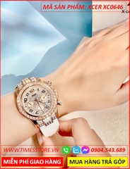 dong-ho-nu-xcer-tua-rolex-full-da-swarovski-rose-gold-day-cao-su-trang-timesstore-vn