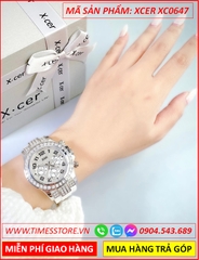 dong-ho-nu-xcer-tua-rolex-mat-full-da-swarovski-day-cao-su-trang-timesstore-vn