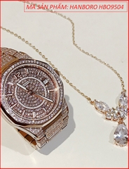 set-dong-ho-nu-hanboro-patek-philippe-mat-tron-day-kim-loai-dinh-full-da-swarovski-rose-gold-dep-gia-re-chinh-hang-timesstore-vn