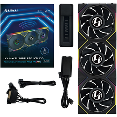 Bộ ba quạt Lian Li Uni Fan TL Wireless LCD 120 (Fan Ngược)