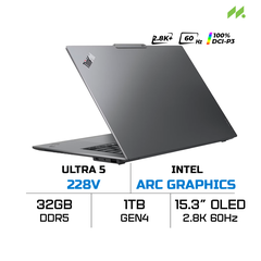 Laptop LENOVO ThinkPad X9-15 Gen 1 Aura Edition 21Q60052VN (Ultra 5 228V, Intel Arc Graphics, RAM 32GB LPDDR5X, SSD 1TB, Cảm ứng, 15.3 Inch OLED 2.8K 60Hz 100% DCI-P3, Win 11 Pro)