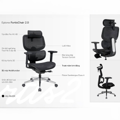 Ghế công thái học Epione Fortis Chair 2.0 EPI-FORTIS2.0-BLK