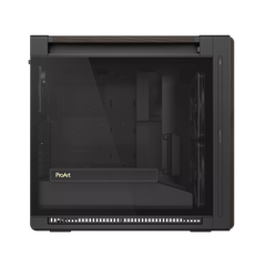 Case máy tính Asus ProArt PA602 Walnut Wood Edition Modern Black Tempered Glass