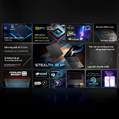 Laptop MSI Stealth 16 AI+ B3WF-008VN (Ultra 9 386H, RTX 5070 8GB, RAM 32GB DDR5, SSD 1TB, 16 inch QHD+ OLED 240Hz, Win 11 Home)