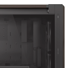 Case máy tính Asus ProArt PA602 Walnut Wood Edition Modern Black Tempered Glass