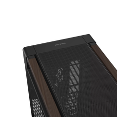 Case máy tính Asus ProArt PA602 Walnut Wood Edition Modern Black Tempered Glass