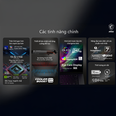 Laptop MSI Stealth 16 AI+ B3WF-007VN (Ultra 9 386H, RTX 5060 8GB, RAM 32GB DDR5, SSD 1TB, 16 inch QHD+ OLED 240Hz, Win 11 Home)