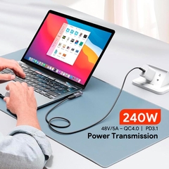 Adapter USB4 chuyển góc C to C METALINK L Side PD 240W 40Gbps MTA4-LS