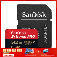 Thẻ Nhớ MicroSDXC SanDisk Extreme Pro V30 A2 512GB 200MB/s SDSQXCD-512G-GN6MA