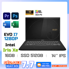 Laptop MSI Summit E14 Flip Evo A12MT-210VN (i7-1280P EVO, Iris Xe graphics, Ram 16GB DDR5, SSD 512GB, 14 Inch QHD+ 60Hz 100% DCI-P3 Touch, Win 11/Office 365 1Y)