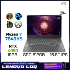 Laptop Lenovo LOQ 15APH8 82XT00AKVN (Ryzen 7 7840HS, RTX 4050 6GB, Ram 16GB DDR5, SSD 512GB, 15.6 Inch IPS 144Hz FHD)
