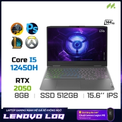 Laptop Lenovo LOQ 15IRH8 82XV00QQVN (i5-12450H, RTX 2050 4GB, Ram 8GB DDR5, SSD 512GB, 15.6 Inch IPS 144Hz FHD)