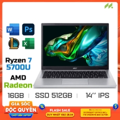 Laptop Acer Aspire 3 A314-42P-R3B3 NX.KSFSV.001 (Ryzen 7 5700U, Radeon Graphics, Ram 16GB LPDDR4x, SSD 512GB, 14 Inch IPS WUXGA)