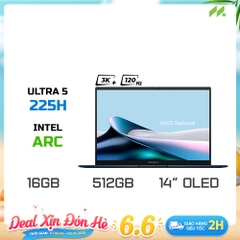 Laptop Asus Zenbook 14 UX3405CA-PZ187WS (Ultra 5 225H, Arc Graphics, Ram 16GB LPDDR5X, SSD 512GB, 14 Inch OLED 3K 120Hz, Win/OFFICE2024)