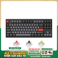 Bàn phím cơ không dây Lemokey L4 Carbon Black RGB Hotswap CNC Aluminum (Keychron Sw)