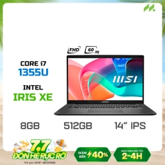 Laptop MSI Modern 14 F13MG-247VN (i7-1355U, Iris Xe Graphics, Ram 8GB DDR4, SSD 512GB, 14 Inch IPS FHD)