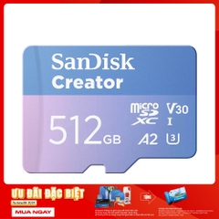 Thẻ nhớ MicroSDXC SanDisk Creator 512GB 190MB/s SDSQXAV-512G-GN6MS