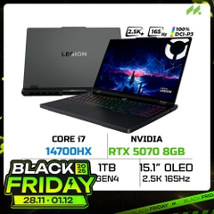 Laptop Gaming Lenovo Legion 5 15IRX10 83LY004GVN (i7-14700HX, RTX 5070 8GB, RAM 24GB DDR5, SSD 1TB, 15.1 Inch OLED WQXGA 165Hz 100% DCI-P3, Win 11)