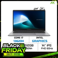 Laptop ASUS ExpertBook P1 P1403CVA-i716-50W (i7-13620H, UHD Graphics, RAM 16GB DDR5, SSD 512GB, 14 Inch IPS FHD 60Hz)
