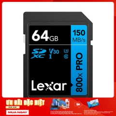 Thẻ nhớ SDXC Lexar High-Performance 800x PRO UHS-I U3 64GB 150MB/s BLUE Series LSD0800P064G-BNNNG