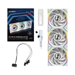 Bộ ba quạt Lian Li Wireless White Cooler Reverse SL LCD 120-3 (Fan Ngược)