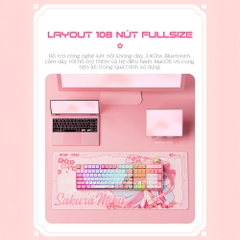 Bàn phím cơ không dây AKKO 5108B Plus Sakura Miku RGB Hotswap (AKKO Sw)