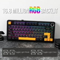 Bàn phím cơ không dây AULA F75 Black RGB Hotswap (Leobog Sw)