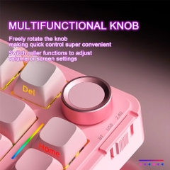 Bàn phím cơ không dây AULA S75 Pro Stellar Black LCD Screen RGB Hotswap (Huano Sw)